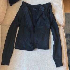 David Lerner shimmery black sweater blazer